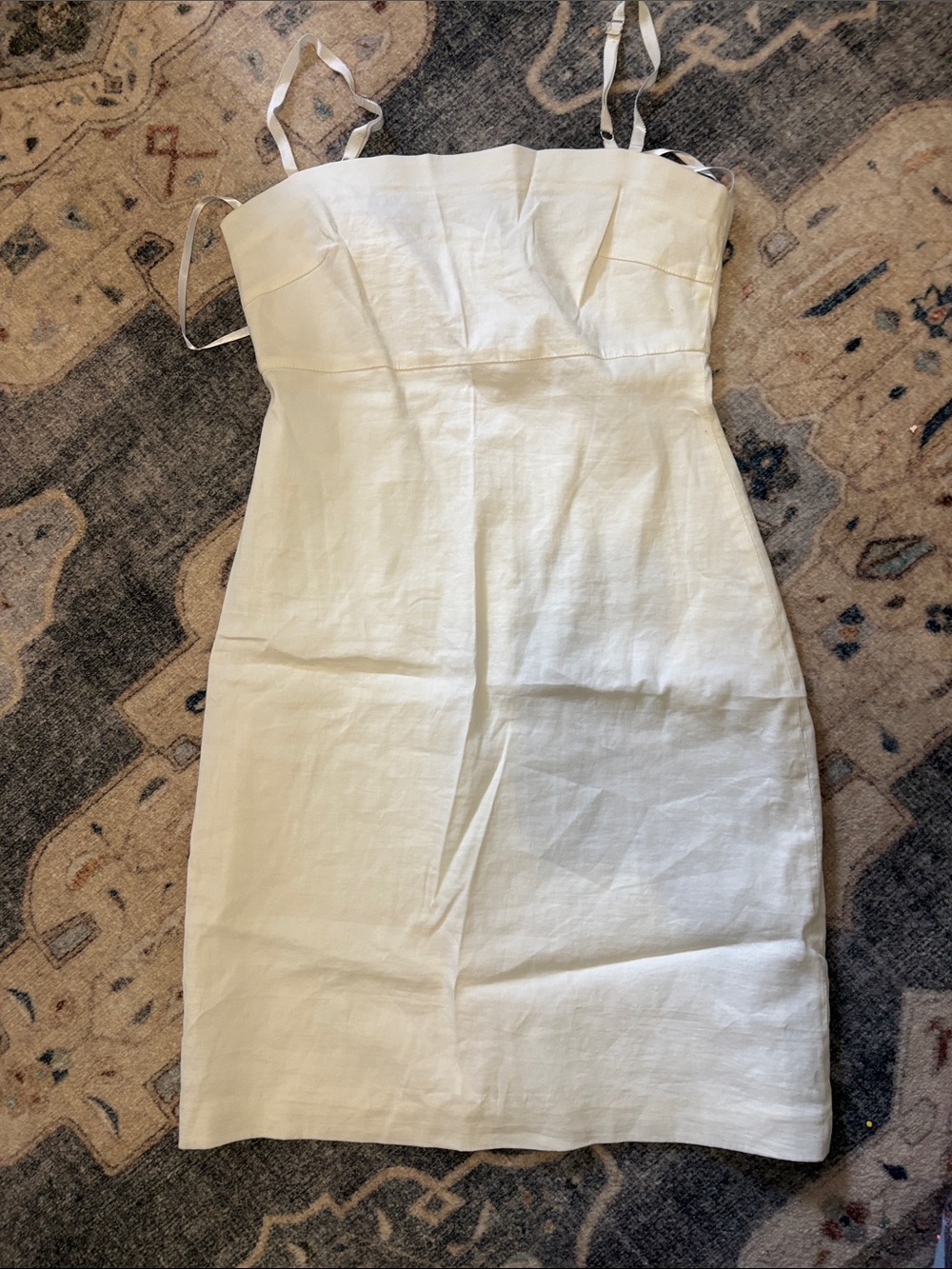 Elie Tahari White Linen Spaghetti Strap dress size 4